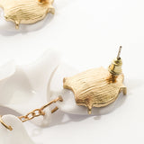 Pendientes de Gotas de Pétalos de Orquídea
