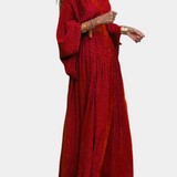 Vestido Maxi Geométrico Anelia con Escote en V