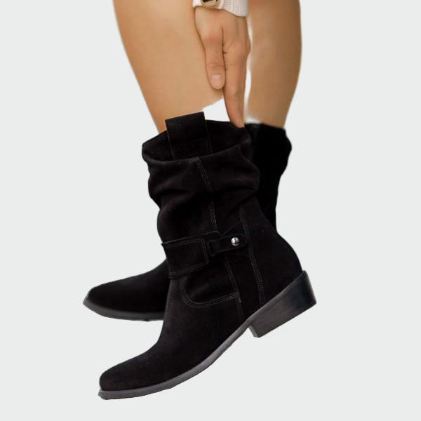 Eva | Botas Casuales de Gamuza Suave Con Detalle Moderno