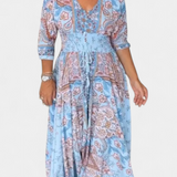 Vestido Casual de Verano Dunya con Escote en V