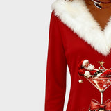 Eulalia™ | Vestido navideño con cuello de pelo