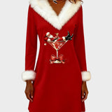 Eulalia™ | Vestido navideño con cuello de pelo