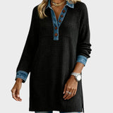 Silvia™ | Top con cuello y detalle en contraste