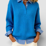 Alicia™ | Jersey de punto con detalle de cuadros