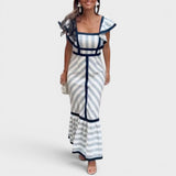 Irene™ | Vestido maxi retro a rayas elegante