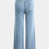 Evian Jeans Ripped Straight-Leg con Rhinestones