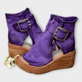Sandalias de plataforma con punta abierta y correa