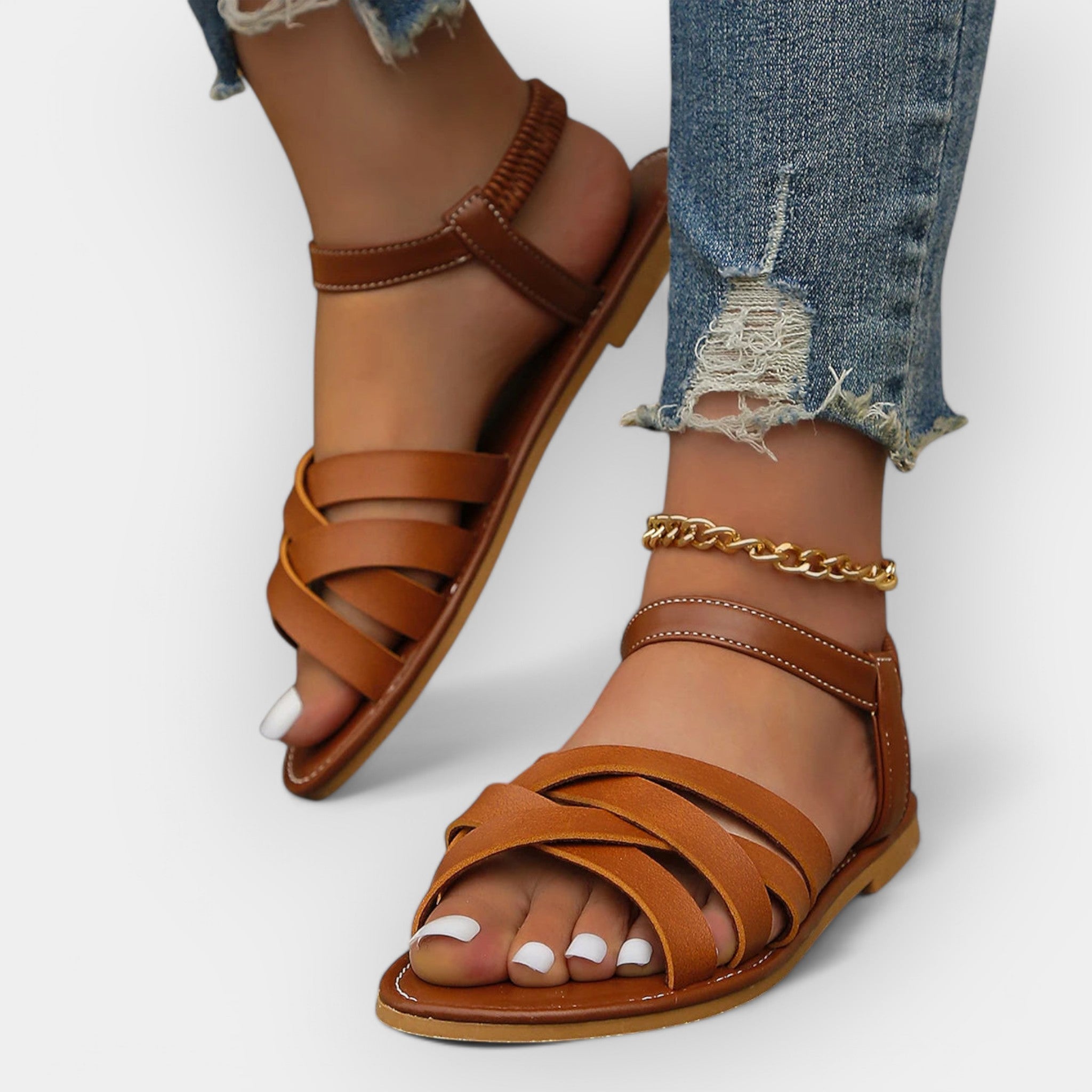 Sandalias hechas a mano con tiras ajustables