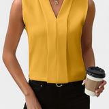 Blusa Sin Mangas Nele con Escote en V y Corte Fluido