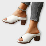 Sandalias con Tacón Grueso y Talón Descubierto