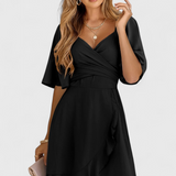 Vestido Mini Arrugado Dosha Elegante