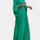 Vestido Maxi Geométrico Anelia con Escote en V
