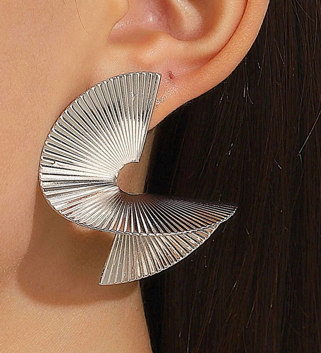 Pendientes de Metal Plisado