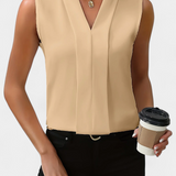 Blusa Sin Mangas Nele con Escote en V y Corte Fluido