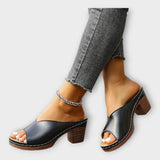 Sandalias con Tacón Grueso y Talón Descubierto