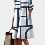 Vestido de Algodón Larissa con Estampado Geométrico