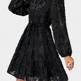 Vestido Camisa Soreia con Mangas Largas Texturizadas