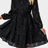 Vestido Camisa Soreia con Mangas Largas Texturizadas