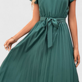 Vestido Midi Elegante Luxie en Tejido Ligero con Corte Fluido