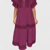 Vestido Maxi Boho Allona con Escote en V y Corte Relajado