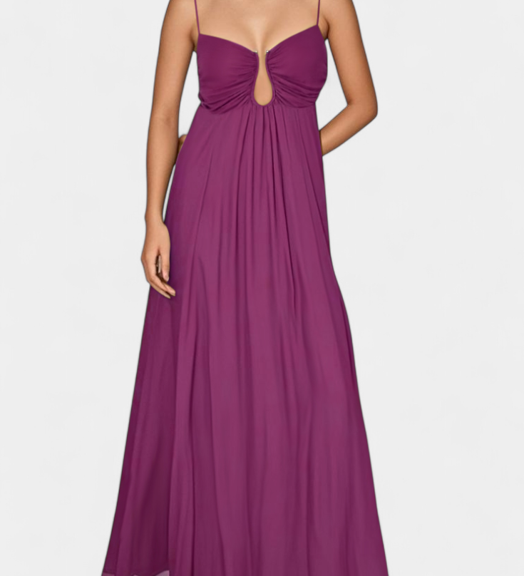 Vestido Elettra Maxi con Tirantes Finos y Caída Fluida