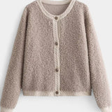 Chenda Cardigan Corto de Textura Peluche