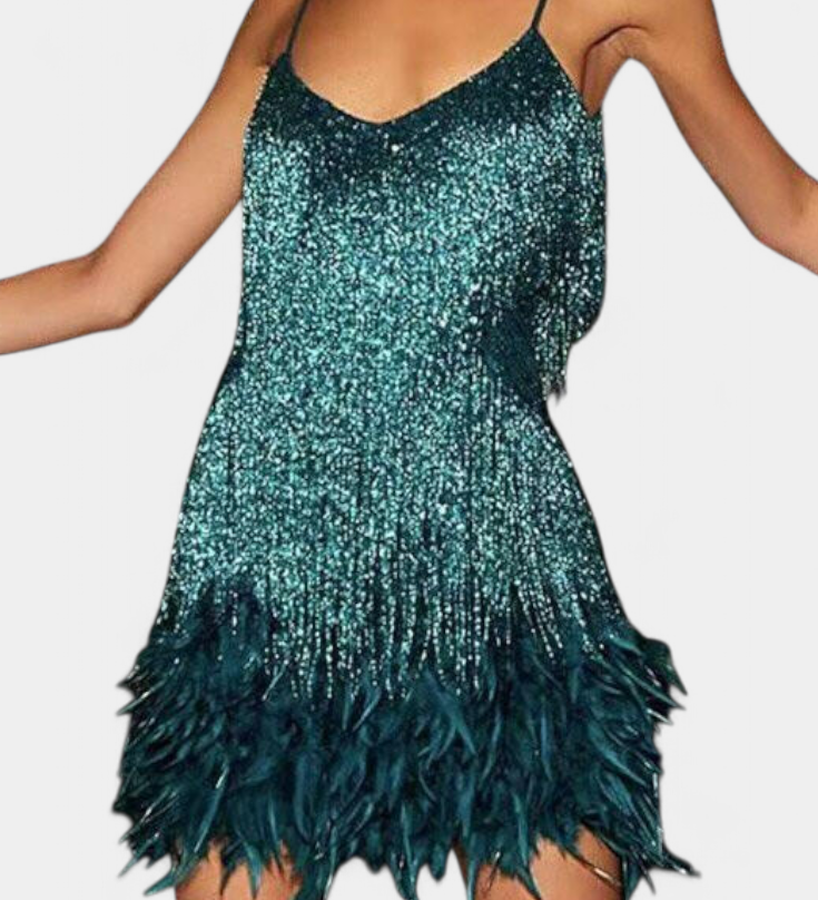 Vestido Mini Plumas Sheril