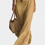 Vestido Maxi Souline con Solapa y Mangas Largas