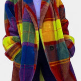 Glazel Abrigo Oversized de Invierno a Cuadros