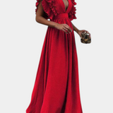 Vestido Maxi Elegante Lucera con Mangas Acampanadas