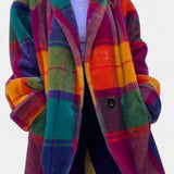 Glazel Abrigo Oversized de Invierno a Cuadros