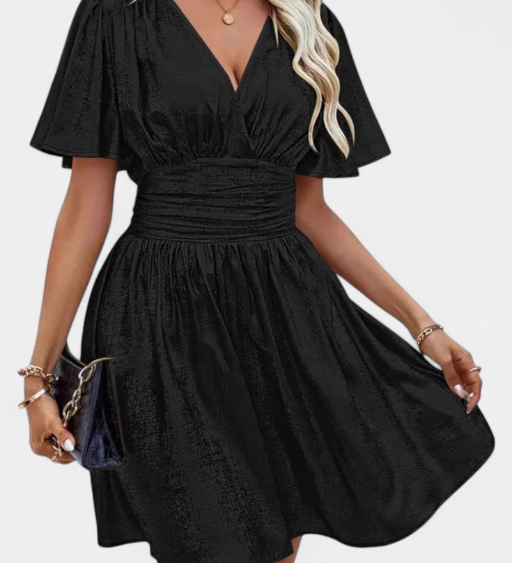 Vestido Adalee para Damas con Escote en V y Cintura Cruzada
