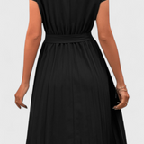 Vestido Midi Elegante Luxie en Tejido Ligero con Corte Fluido