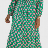Vestido Aroa Boho con Estampado Artístico y Silueta Fluida