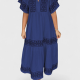 Vestido Maxi Boho Allona con Escote en V y Corte Relajado