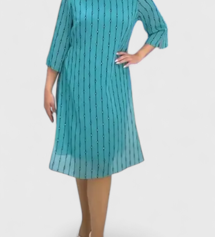 Vestido de Chifón Elegante Polly con Corte Clásico y Caída Fluida