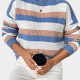 Kristen™ | Jersey Oversized de Cuello Redondo a Rayas