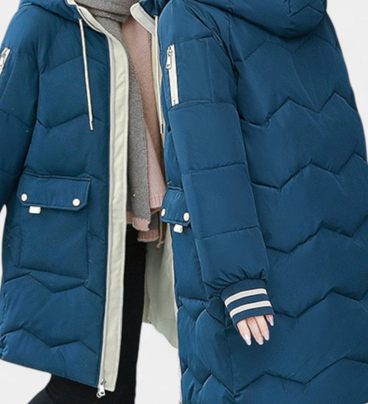 Belle Abrigo de Invierno con Cremallera y Capucha