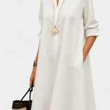 Vestido de Algodón Larissa con Cuello Solapa