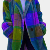 Glazel Abrigo Oversized de Invierno a Cuadros