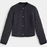Chenda Cardigan Corto de Textura Peluche