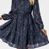 Vestido Camisa Soreia con Mangas Largas Texturizadas