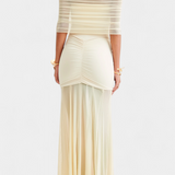 Vestido Maxi Alodia con Capa de Malla