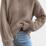 Emilia™ | Jersey de Cuello Redondo con Mangas Globo