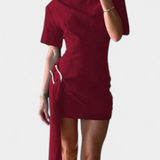 Vestido Mini Coraline con Cintura Drapada y Hebilla Dorada