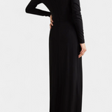 Vestido Maxi Ajustado de Cuello en V Profundo Talara