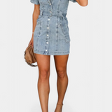 Vestido Mini de Denim Lavado Orlena
