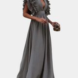 Vestido Maxi Elegante Lucera con Mangas Acampanadas