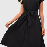 Vestido Midi Elegante Luxie en Tejido Ligero con Corte Fluido