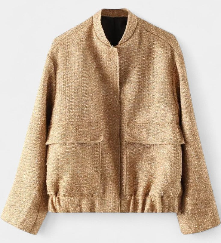 Alvera Chaqueta Texturizada de Invierno con Bolsillos